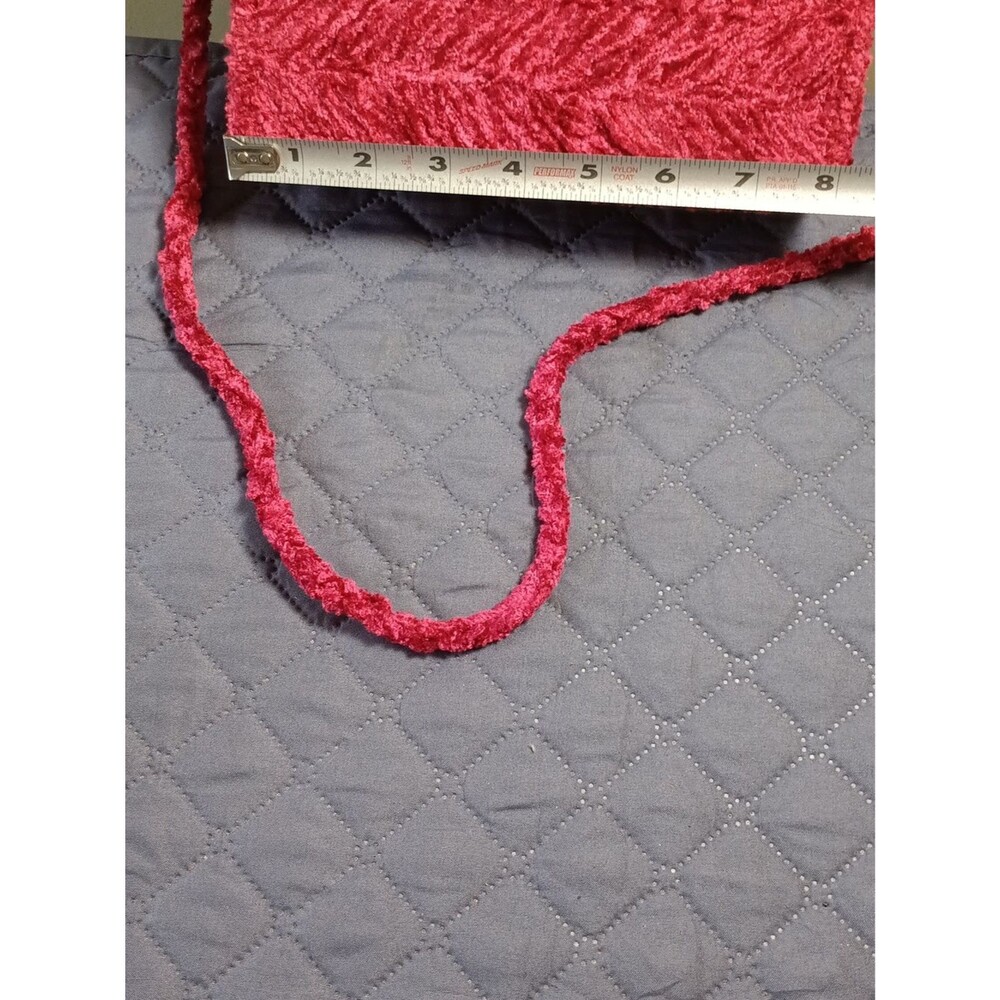 Velvet Textured Bag Color Raspberry - Picture 4 of 5